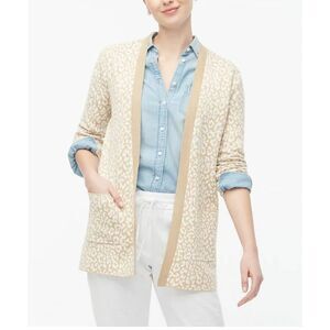 J. Crew factory neutral leaped print open front L